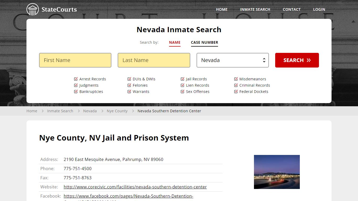 Nevada Southern Detention Center Inmate Records Search, Nevada ...